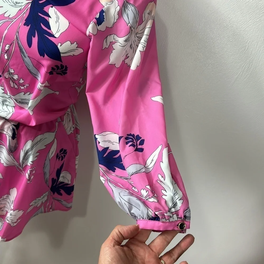 Yumi Kim Mini Dress Women’s Size XS‎ Eastern Garden Pink Floral One Shoulder NWT - Picture 7 of 15